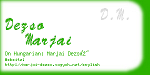 dezso marjai business card